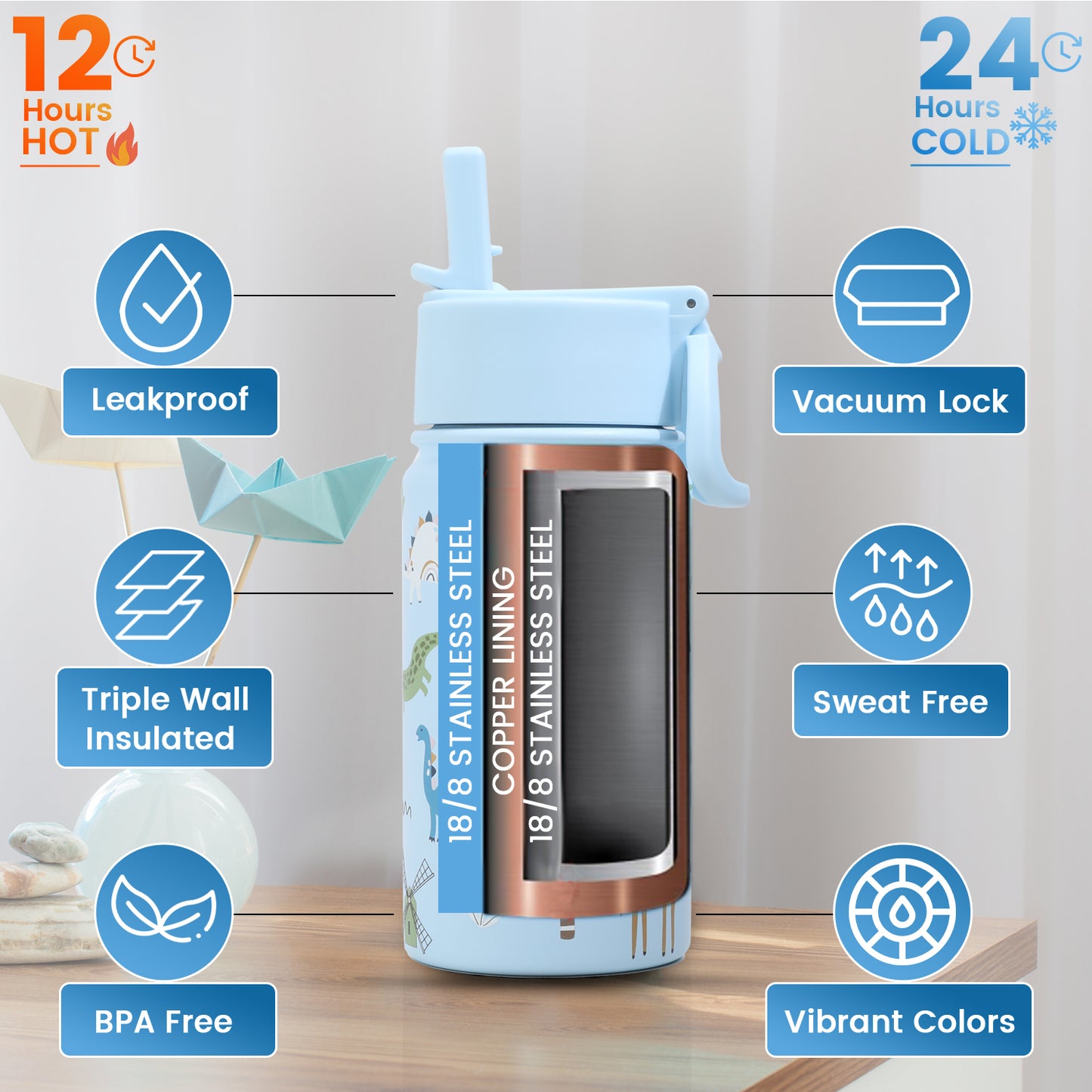 Kids Water Bottle 14 oz