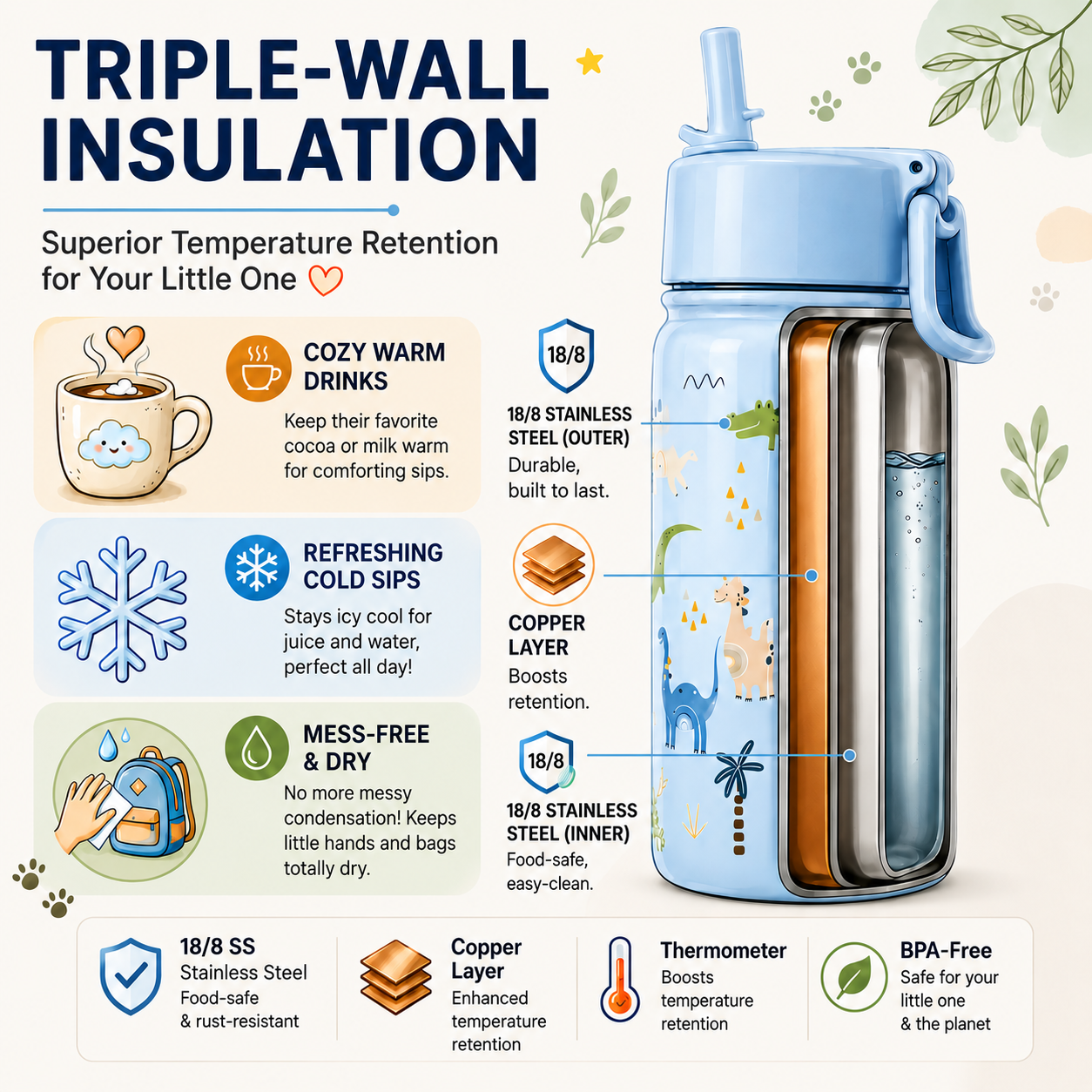Lexlion Kids Insulated  Bottle
